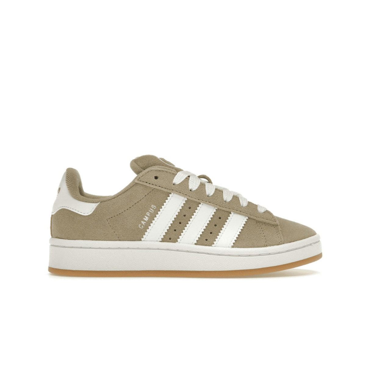 adidas Campus 00s Blanch Cargo kids' sneakers in olive green suede with white stripes and rubber sole