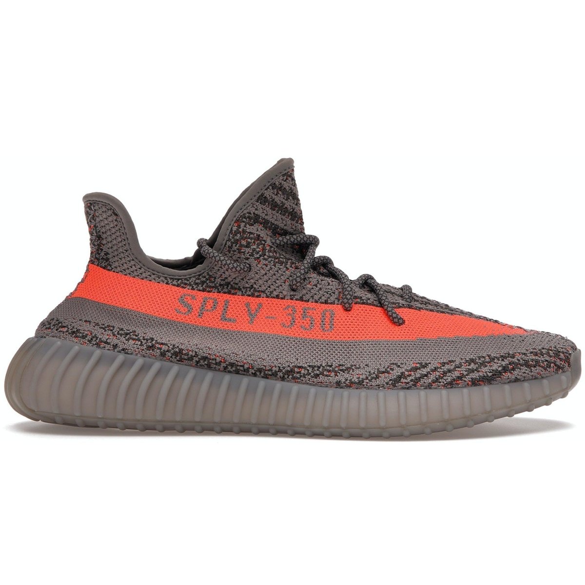 adidas Yeezy Boost 350 V2 Beluga Reflective sneaker with gray Primeknit upper and orange SPLY-350 stripe