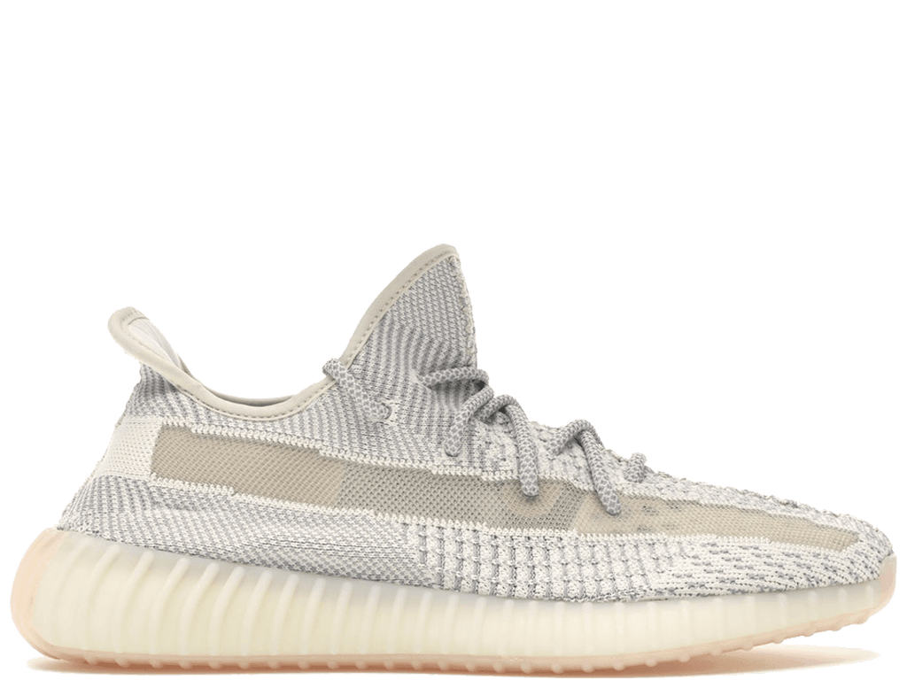 adidas Yeezy Boost 350 V2 Lundmark Non-Reflective sneaker featuring cream Primeknit upper and TPU cage.