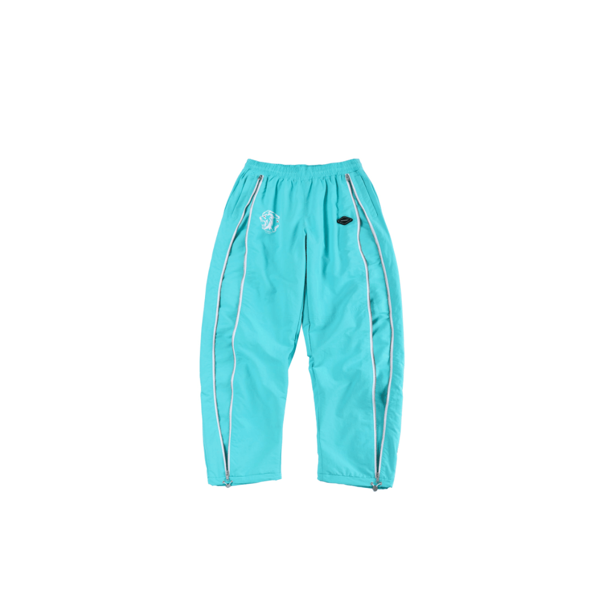 Mint and white NPT Simba La Rue zip track pants in aqua green design, perfect for casual wear.