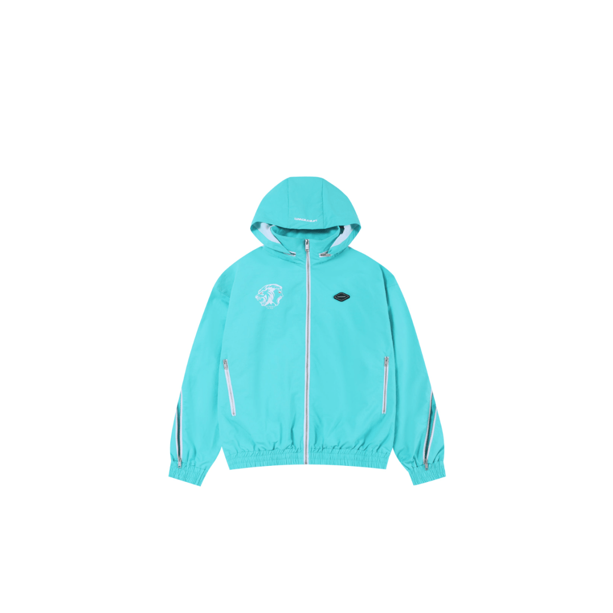 Mint/White NPT Simba La Rue Zip Track Top featuring a stylish hood and zippered pockets.