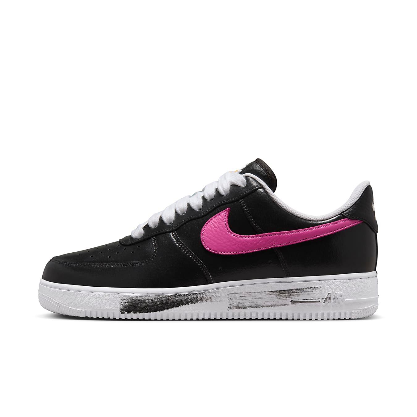 Nike Air Force 1 Low G-Dragon Para-Noise 3.0 in black leather with colorful Swoosh design.