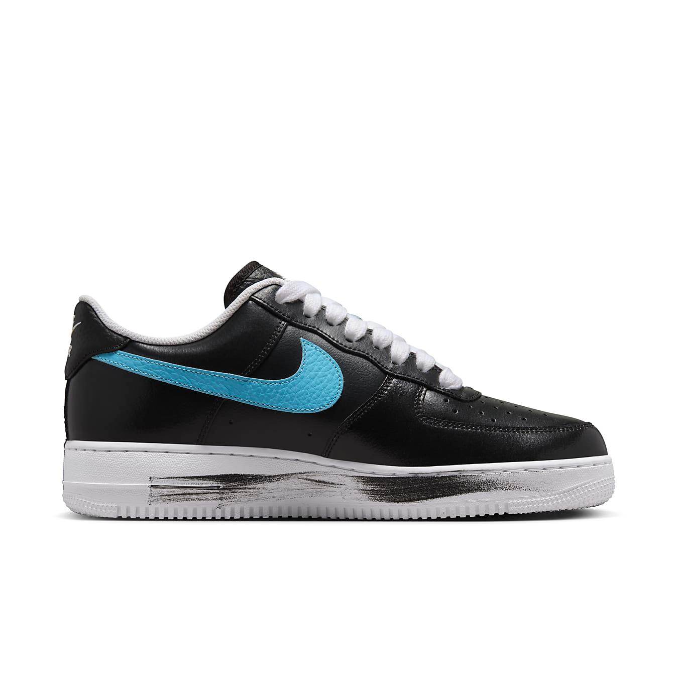 Nike Air Force 1 Low G-Dragon Para-Noise 3.0 in black leather with vibrant blue Swoosh.