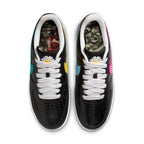 Top view of Nike Air Force 1 G-Dragon Para-Noise 3.0 sneakers with vibrant Swoosh accents and lace details.