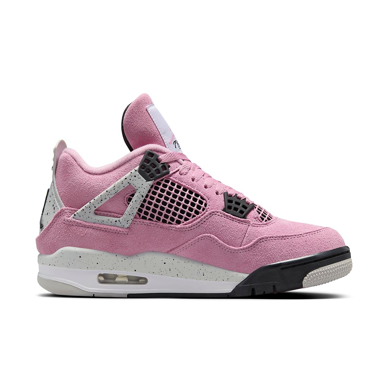Women’s Air Jordan 4 Retro 'Orchid' in soft lilac suede with breathable mesh and classic Jumpman logo.
