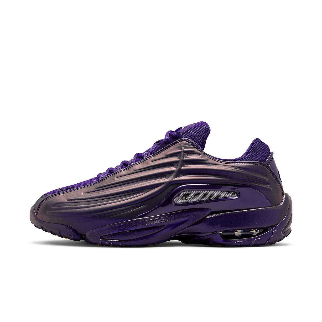 Nike Hot Step 2 Drake NOCTA 'Eggplant' sneaker in rich purple with breathable mesh and iridescent synthetic panels.
