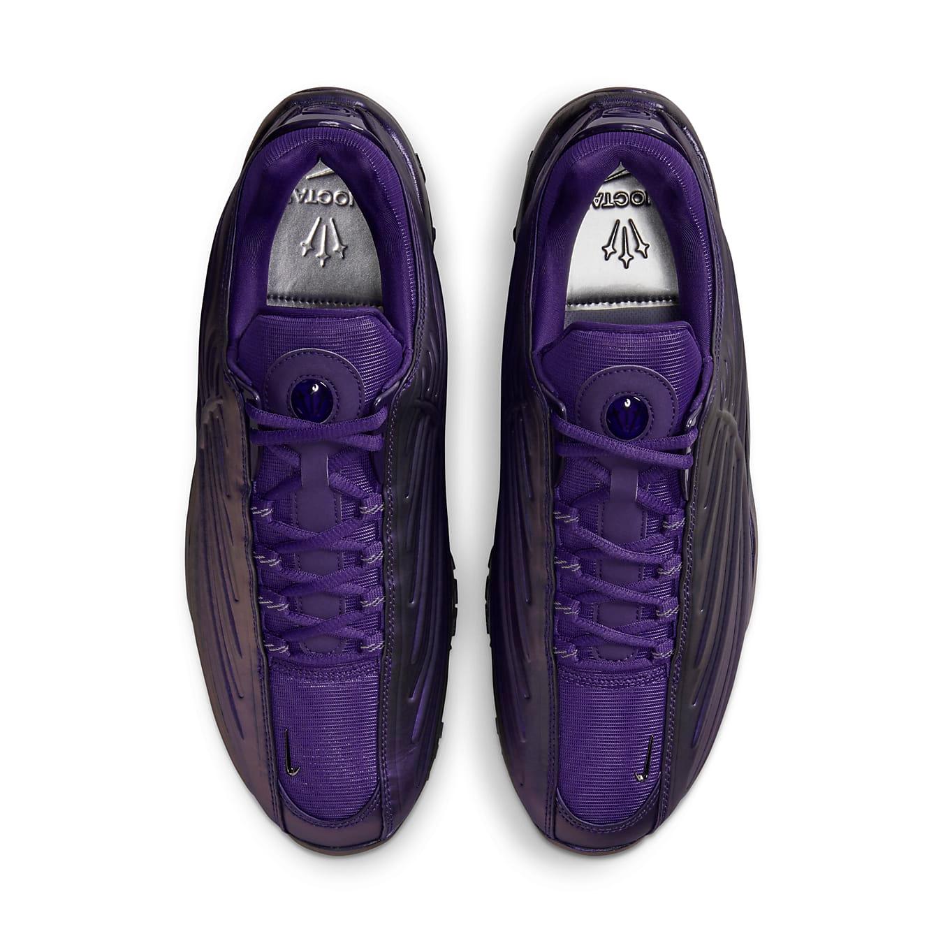 Nike Hot Step 2 Drake NOCTA 'Eggplant' shoes featuring a dark purple upper and breathable mesh design.