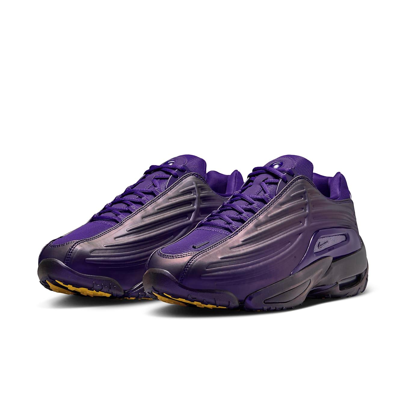 Nike Hot Step 2 Drake NOCTA 'Eggplant' sneakers in rich purple with iridescent details and breathable mesh.