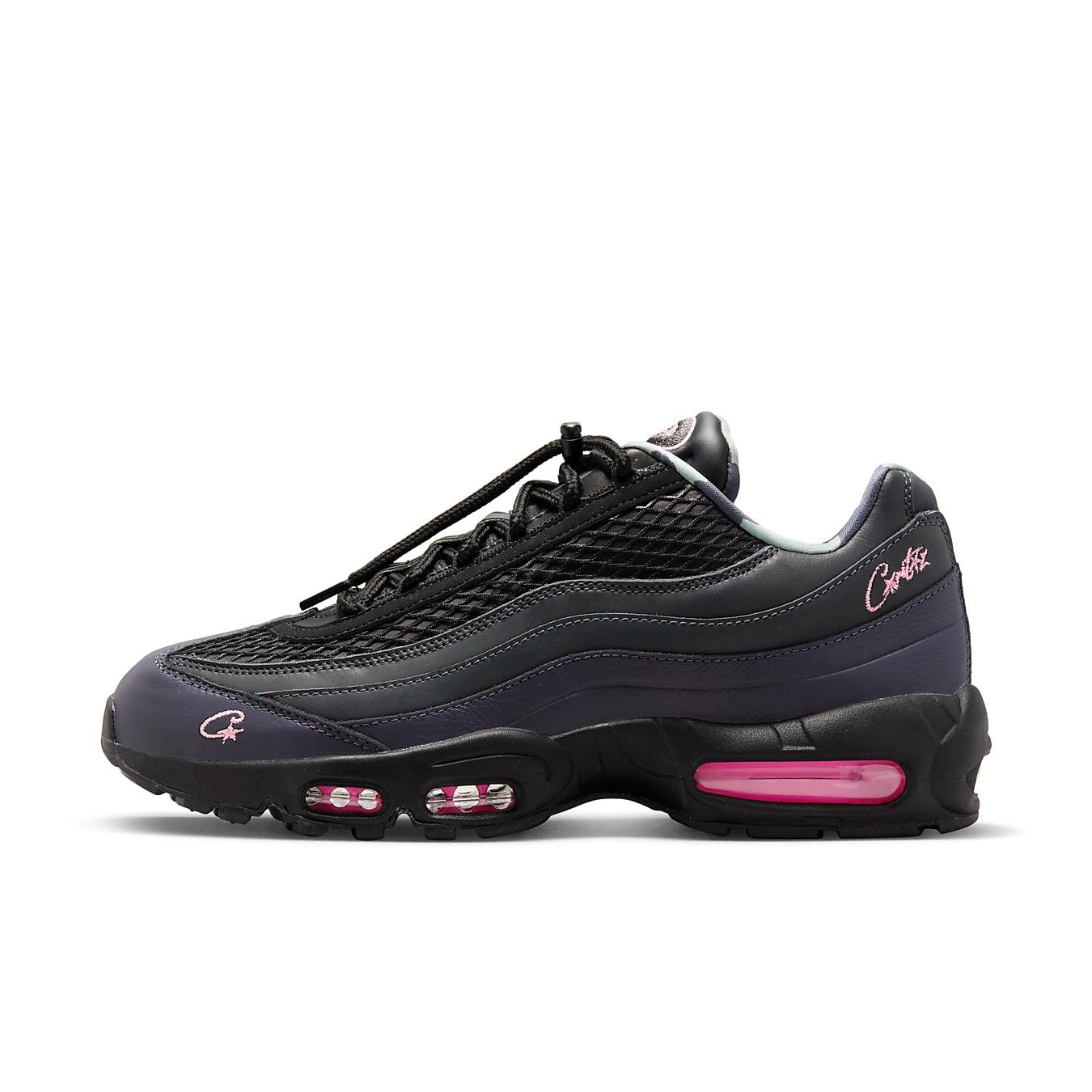 Nike Air Max 95 SP Corteiz 'Pink Beam' sneaker featuring leather upper and reflective details.