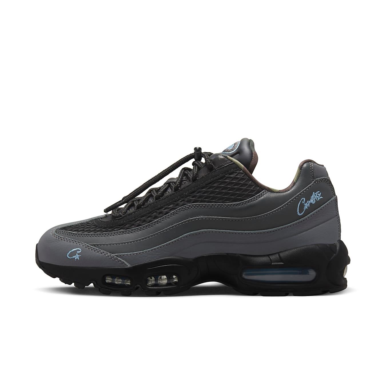 Nike Air Max 95 SP Corteiz Aegean Storm sneaker with layered leather and mesh design.
