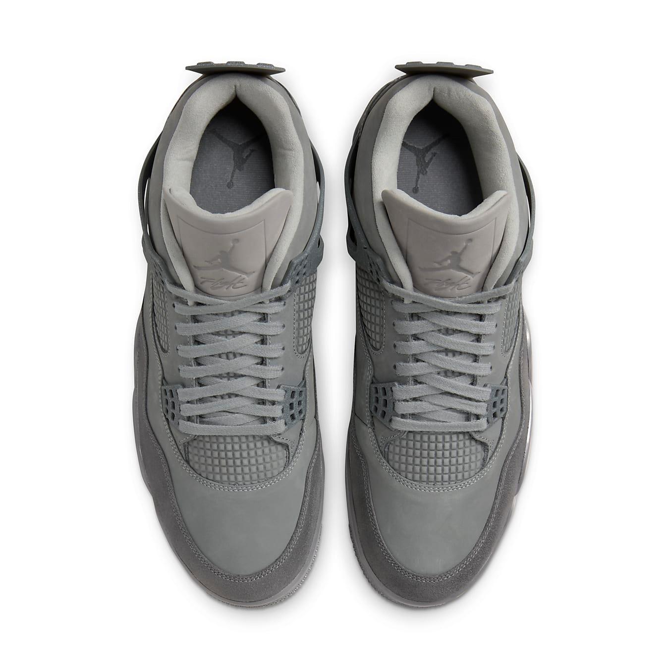 Air Jordan 4 Retro SE Wet Cement sneakers in gray, featuring nubuck and suede design for the 2024 Paris Olympics.