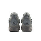 Air Jordan 4 Retro SE 'Wet Cement' heels featuring a monochrome gray design and iconic Jumpman logo.