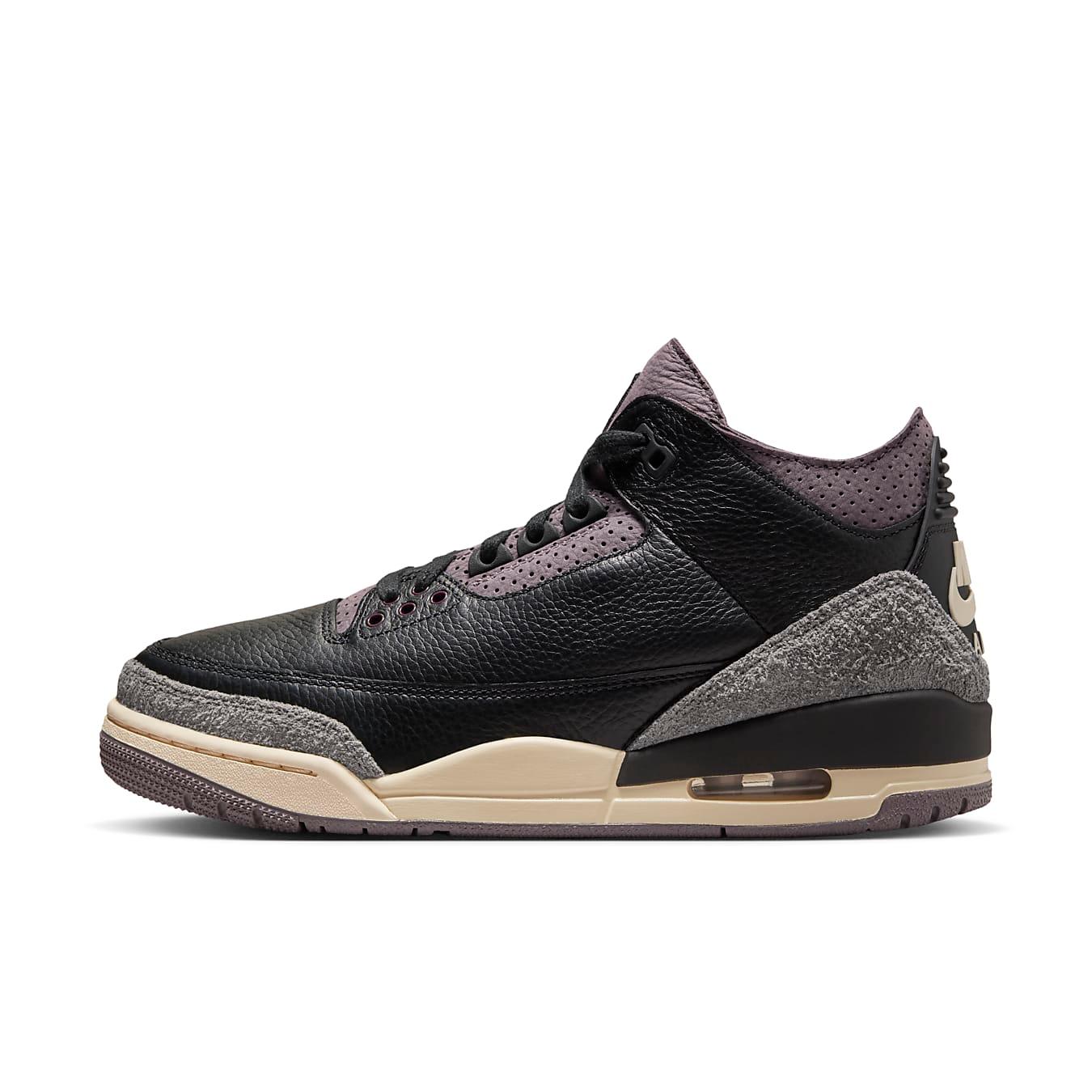 Jordan 3 Retro OG SP A Ma Maniére in black and purple, a stylish women's sneaker for everyday wear.