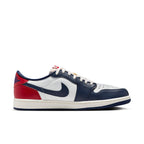 Nike Jordan 1 Retro Low OG Howard University in white, navy, and red colorway, showcasing official HBCU colors.