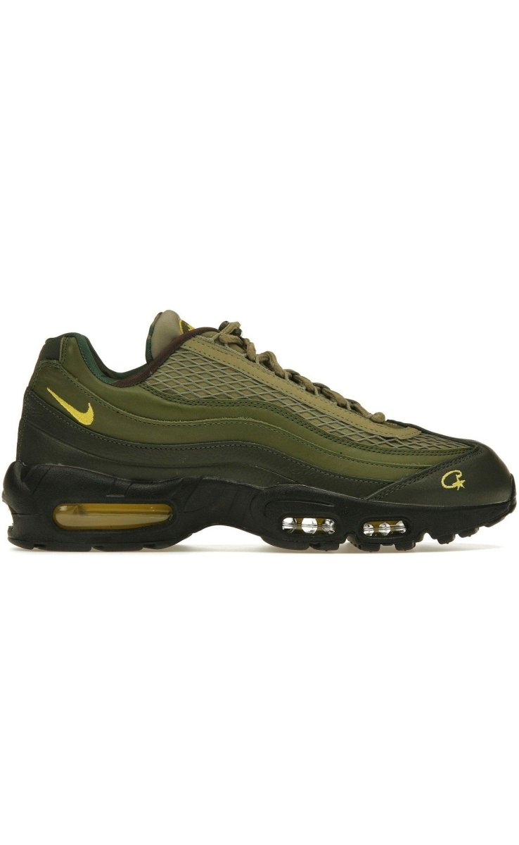 Nike Air Max 95 SP x Corteiz 'Gutta Green' sneaker in military-inspired green and yellow accents.