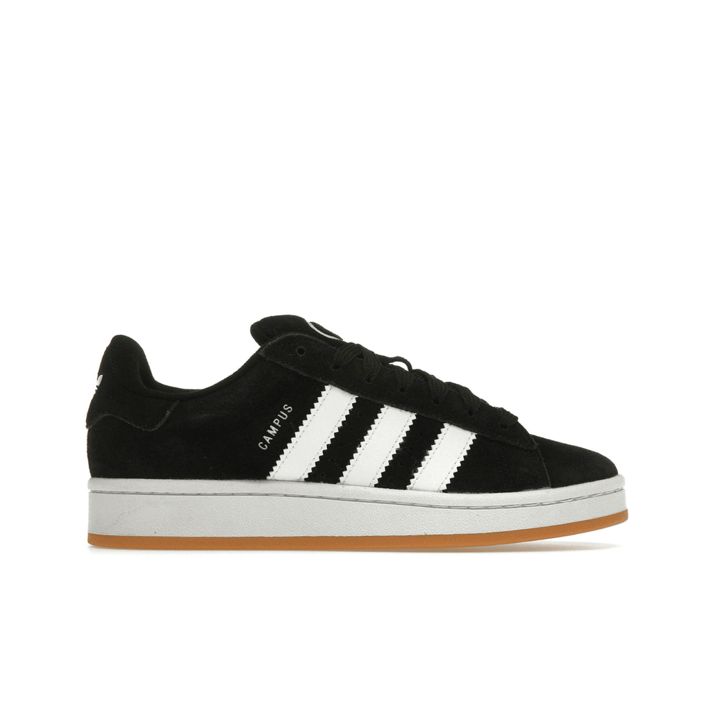 adidas Campus 00s Black White Gum for kids, featuring a classic suede upper and rubber outsole for style and comfort.