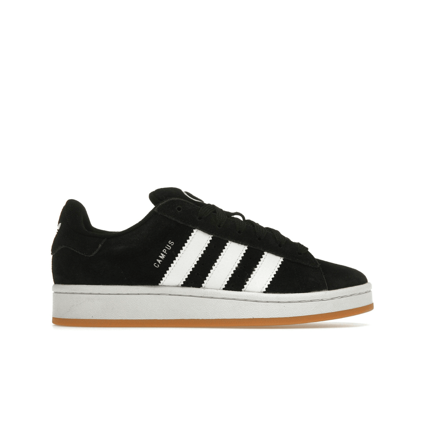adidas Campus 00s Black White Gum for kids, featuring a classic suede upper and rubber outsole for style and comfort.