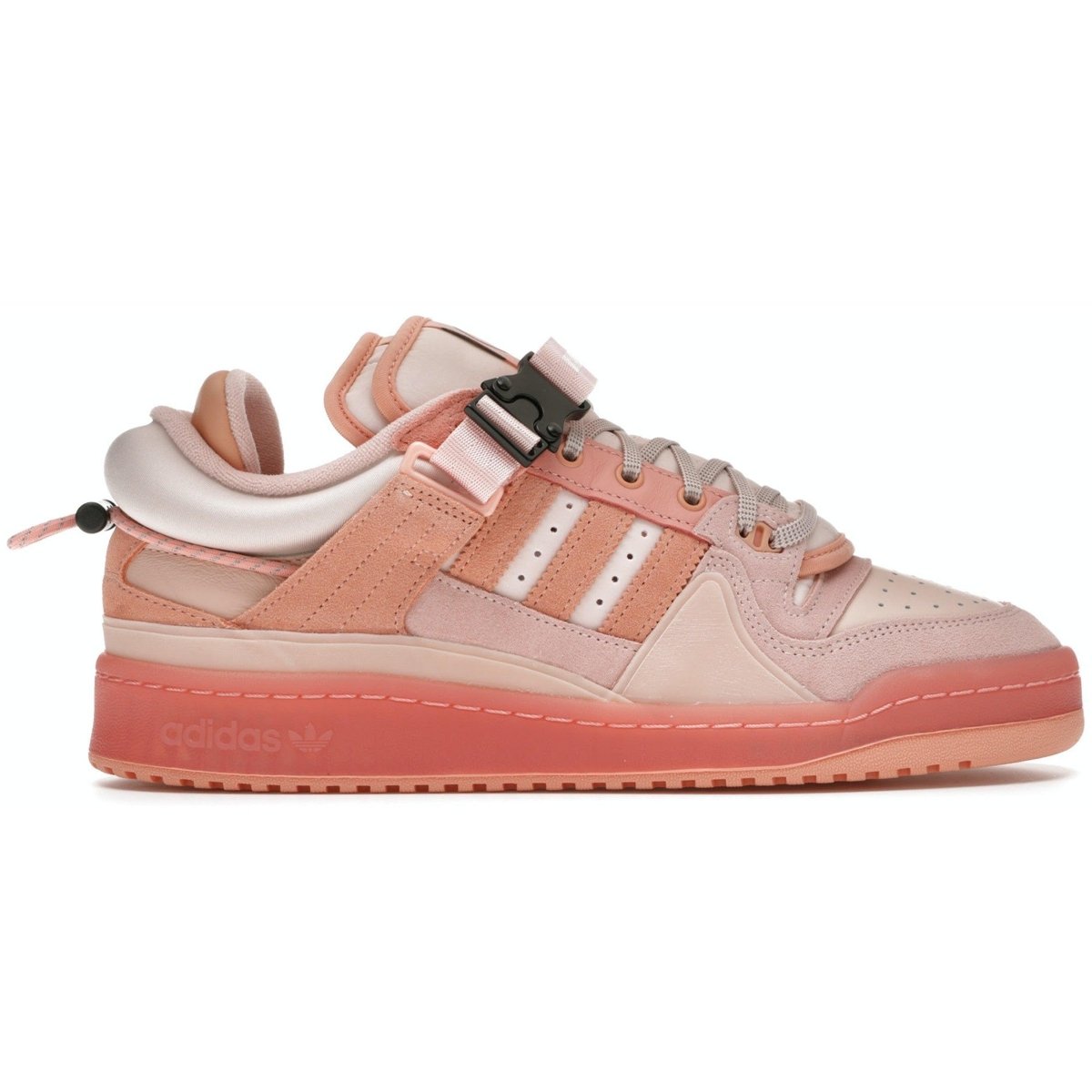 adidas Forum Buckle Low Bad Bunny Easter Egg in pastel pink, featuring premium leather and unique design elements.