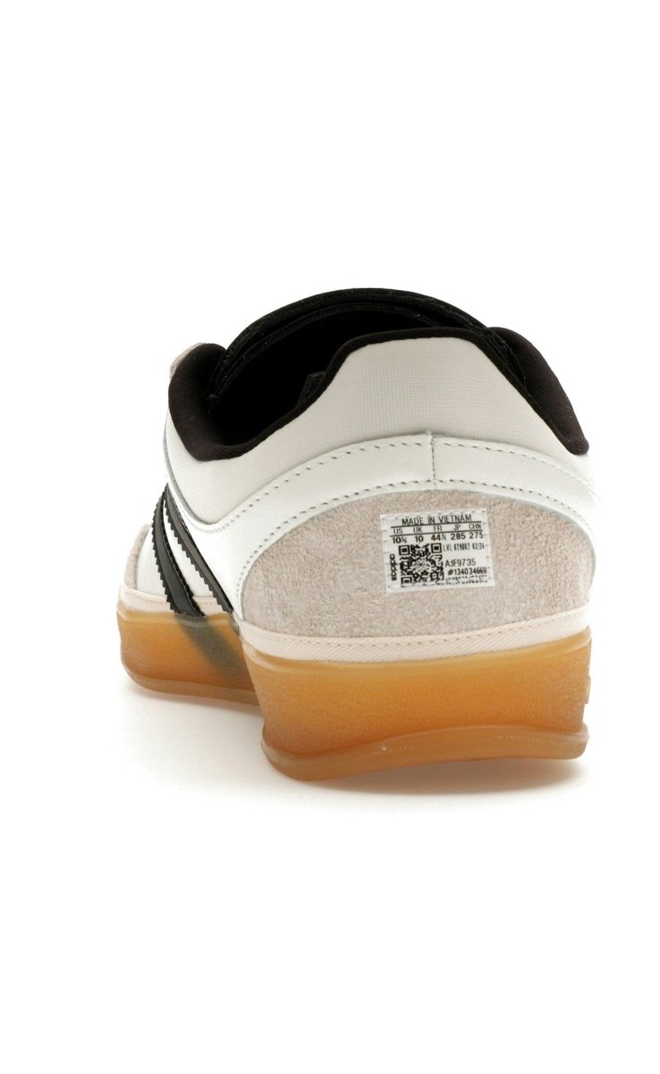 Back view of adidas Gazelle Indoor Bad Bunny featuring white leather and suede overlay details.