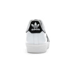 adidas Superstar Prada in white and black showcasing luxurious craftsmanship from behind