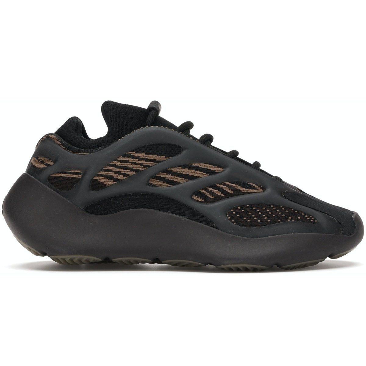 adidas Yeezy 700 V3 Clay Brown sneaker in black with earthy brown tones, showcasing a distinctive and modern design.