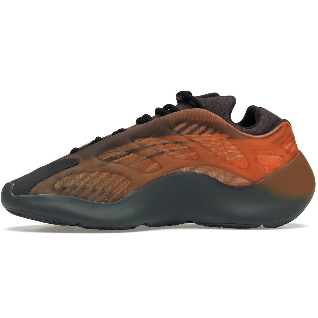 adidas Yeezy 700 V3 Copper Fade sneaker with orange and brown gradient mesh upper and translucent RPU cage design.
