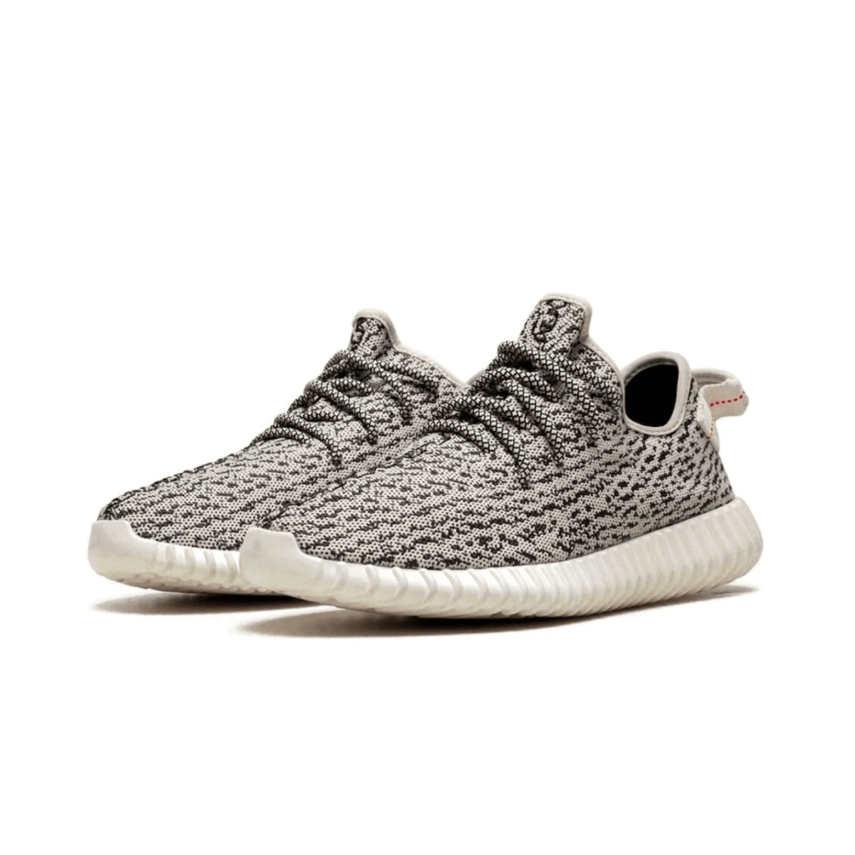 adidas Yeezy Boost 350 Turtle Dove 2022 sneakers with black and white Primeknit upper and comfortable design.