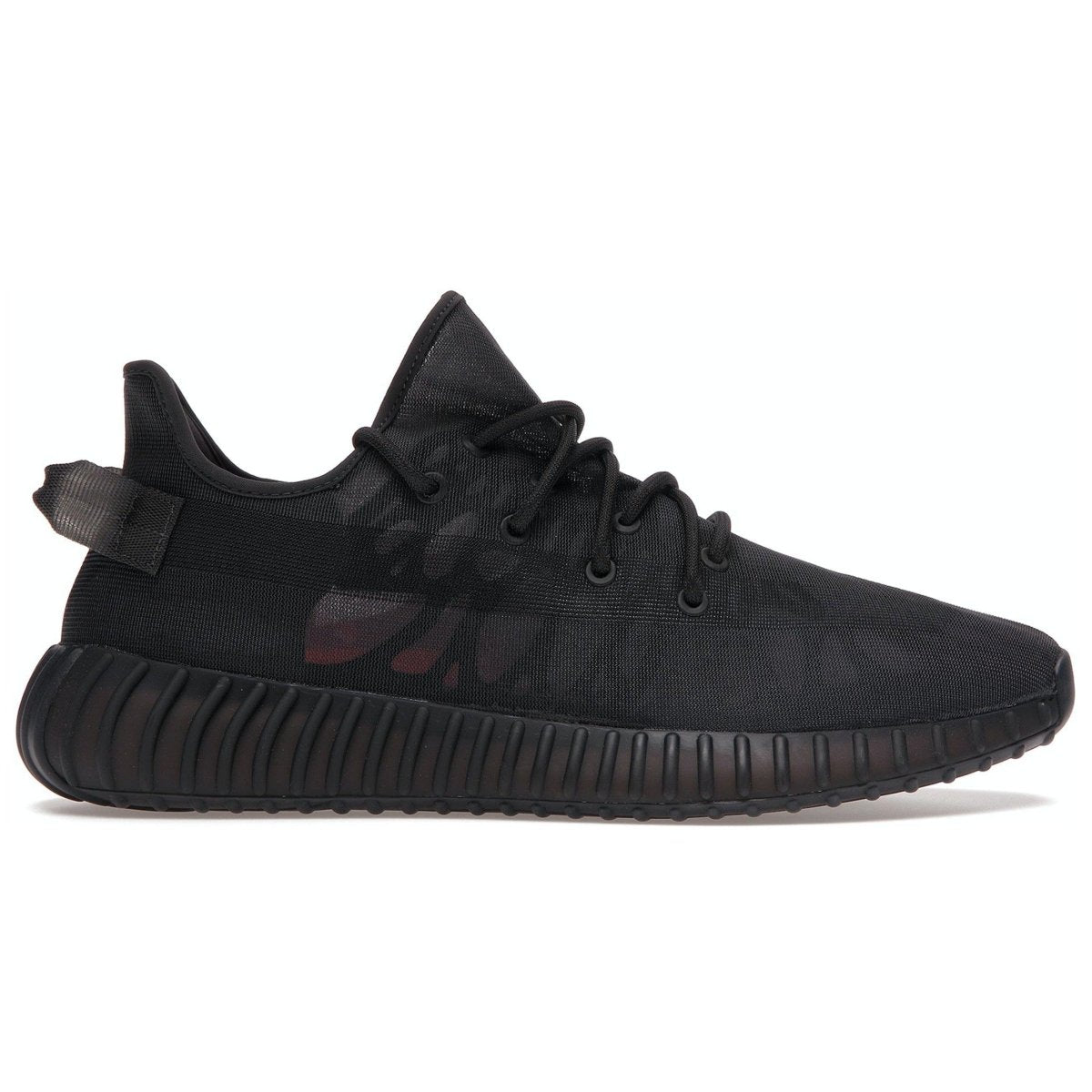 adidas Yeezy Boost 350 V2 Mono Cinder sneaker in black, featuring a sleek mesh upper and textured sole.