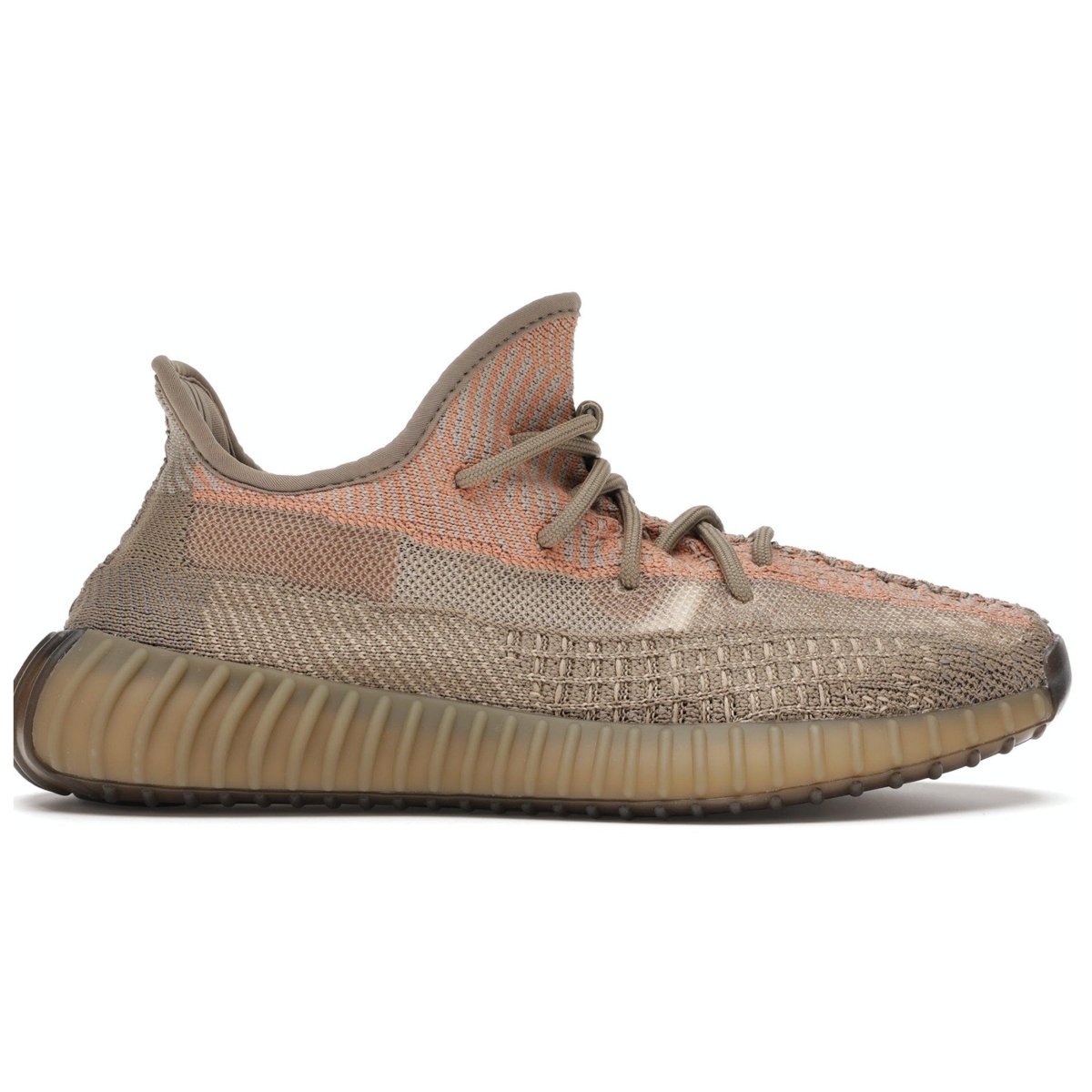 adidas Yeezy Boost 350 V2 Sand Taupe sneaker showcasing distinct colorway and Primeknit upper with Boost cushioning.