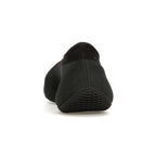 Back view of adidas Yeezy Knit RNR Fade Onyx in black, showcasing its sleek design and textured sole.