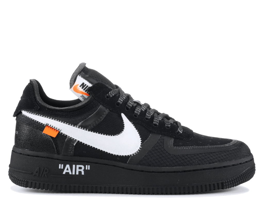 Air Force 1 Low Off-White in black and white, featuring unique stitching and visible foam details.