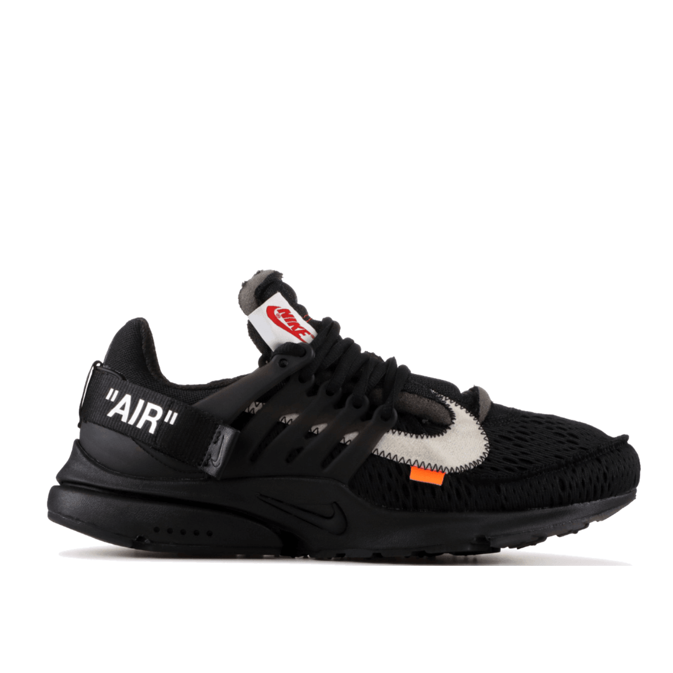Nike Air Presto Off-White Black (2018) featuring a breathable mesh upper and signature Virgil Abloh design.