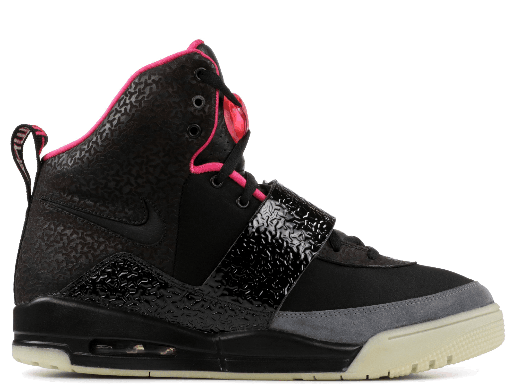 Air Yeezy 1 Blink sneaker featuring black upper, pink accents, and unique textures, released in April 2009.