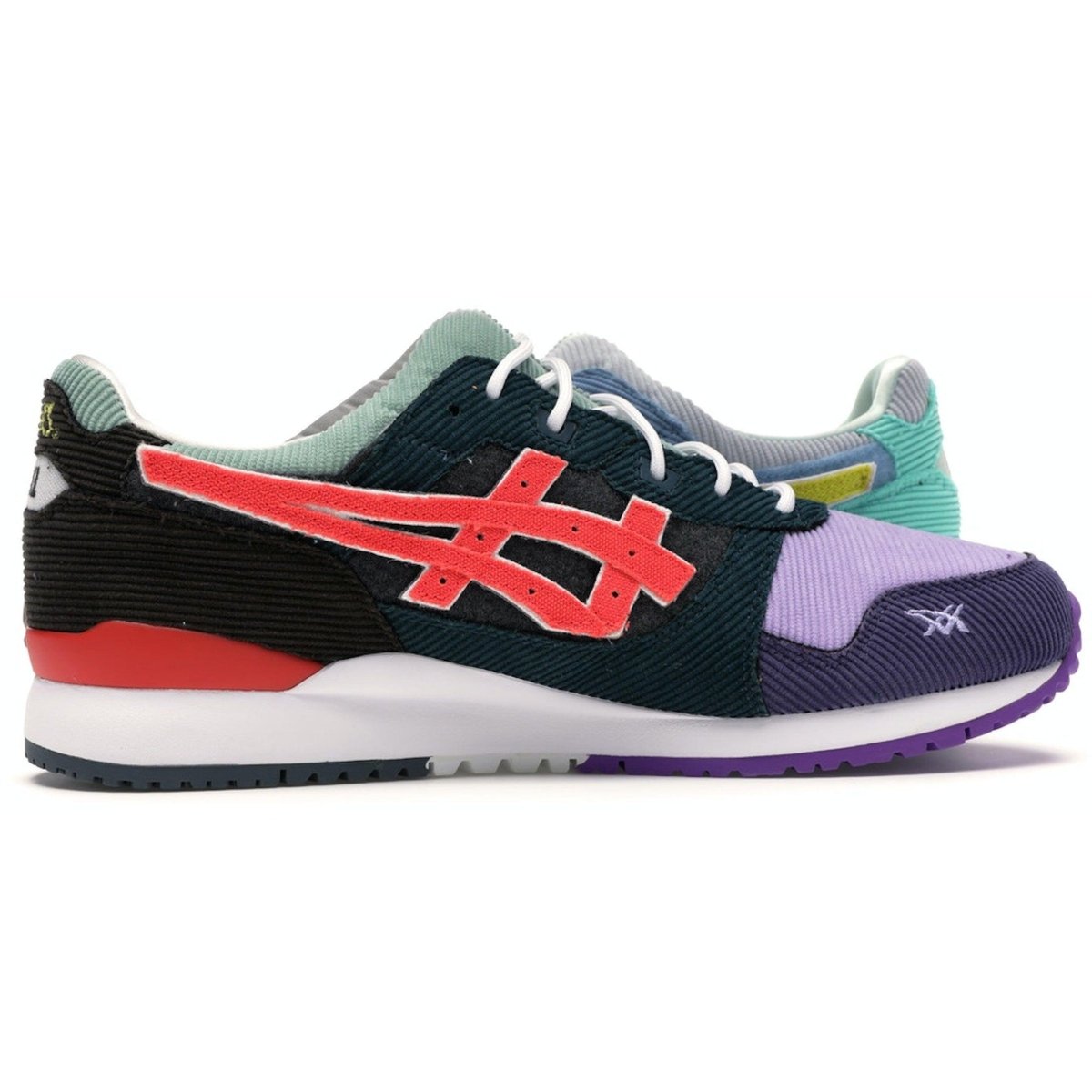 ASICS Gel-Lyte III by Sean Wotherspoon x atmos in multicolored corduroy, inspired by Tokyo and LA landscapes.