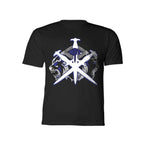 Black NPT Simba La Rue Tee featuring lion graphics and crossed swords design, perfect for casual wear.