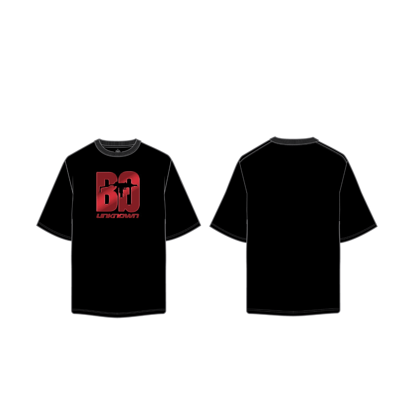 Black and red Baby Gang tee featuring bold graphic design, merged style of comfort and urban fashion.