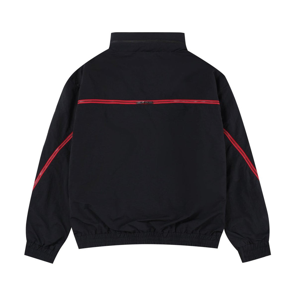 Back view of Black and Red NPT Baby Gang Zip Track Top, featuring stylish design and comfortable fit.