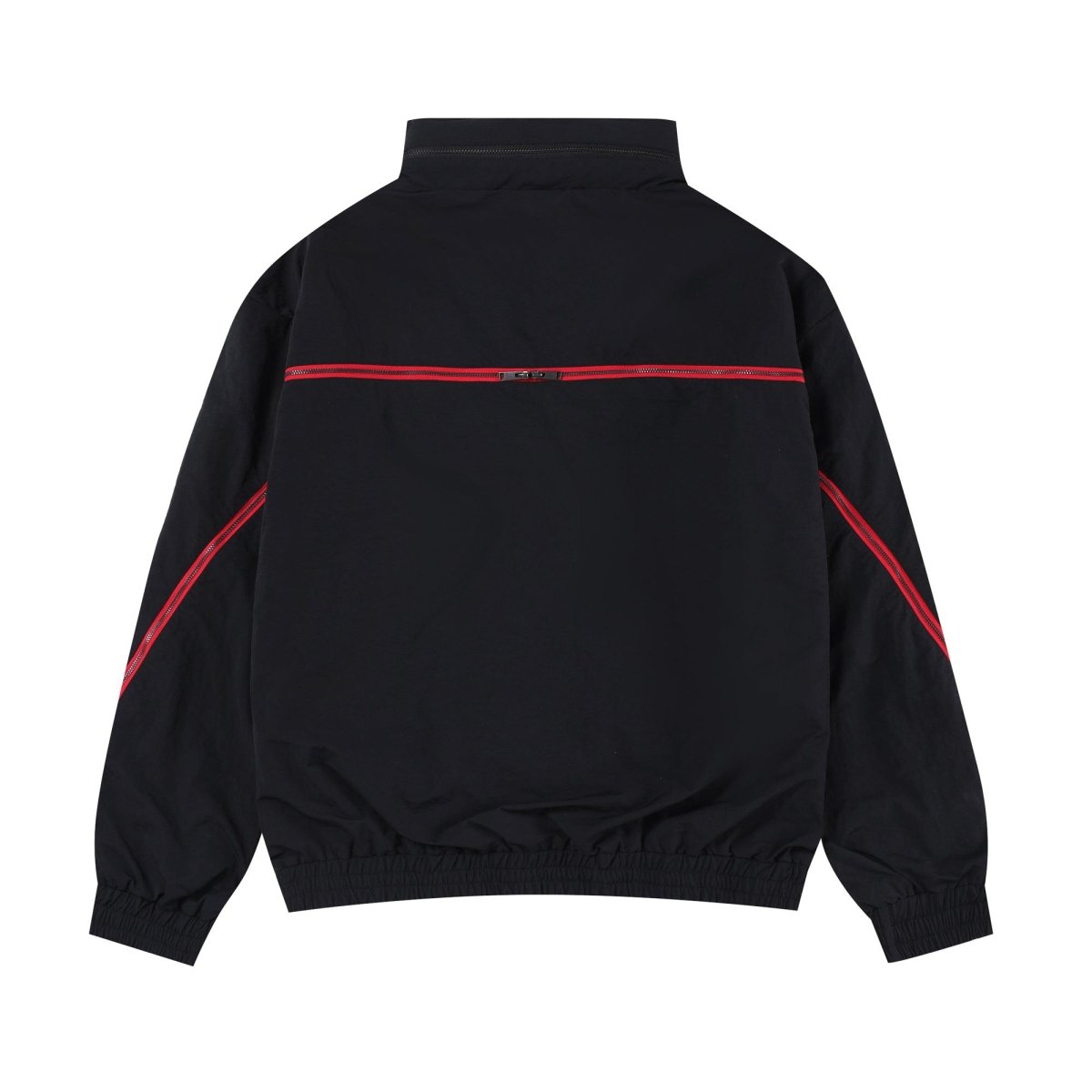 Back view of Black and Red NPT Baby Gang Zip Track Top, featuring stylish design and comfortable fit.