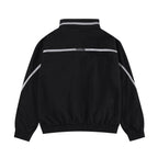 Back view of Black/White NPT Baby Gang Zip Track Top, featuring stylish design and elastic cuffs.