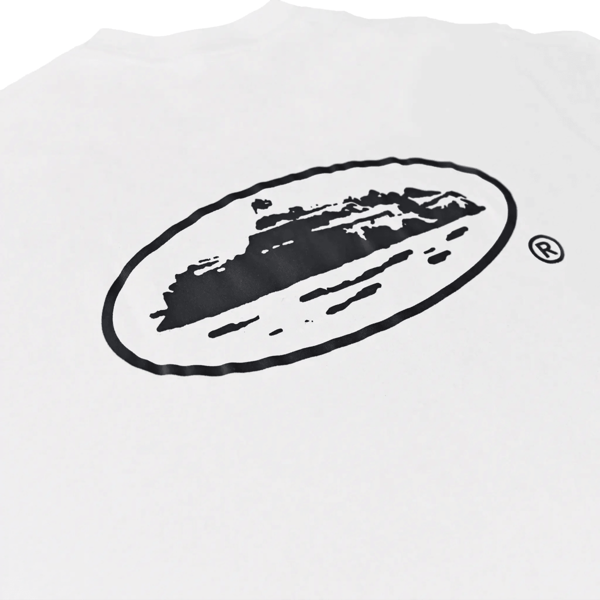 Corteiz OG Island White Black T-Shirt back design featuring high-quality screen-printed graphic.