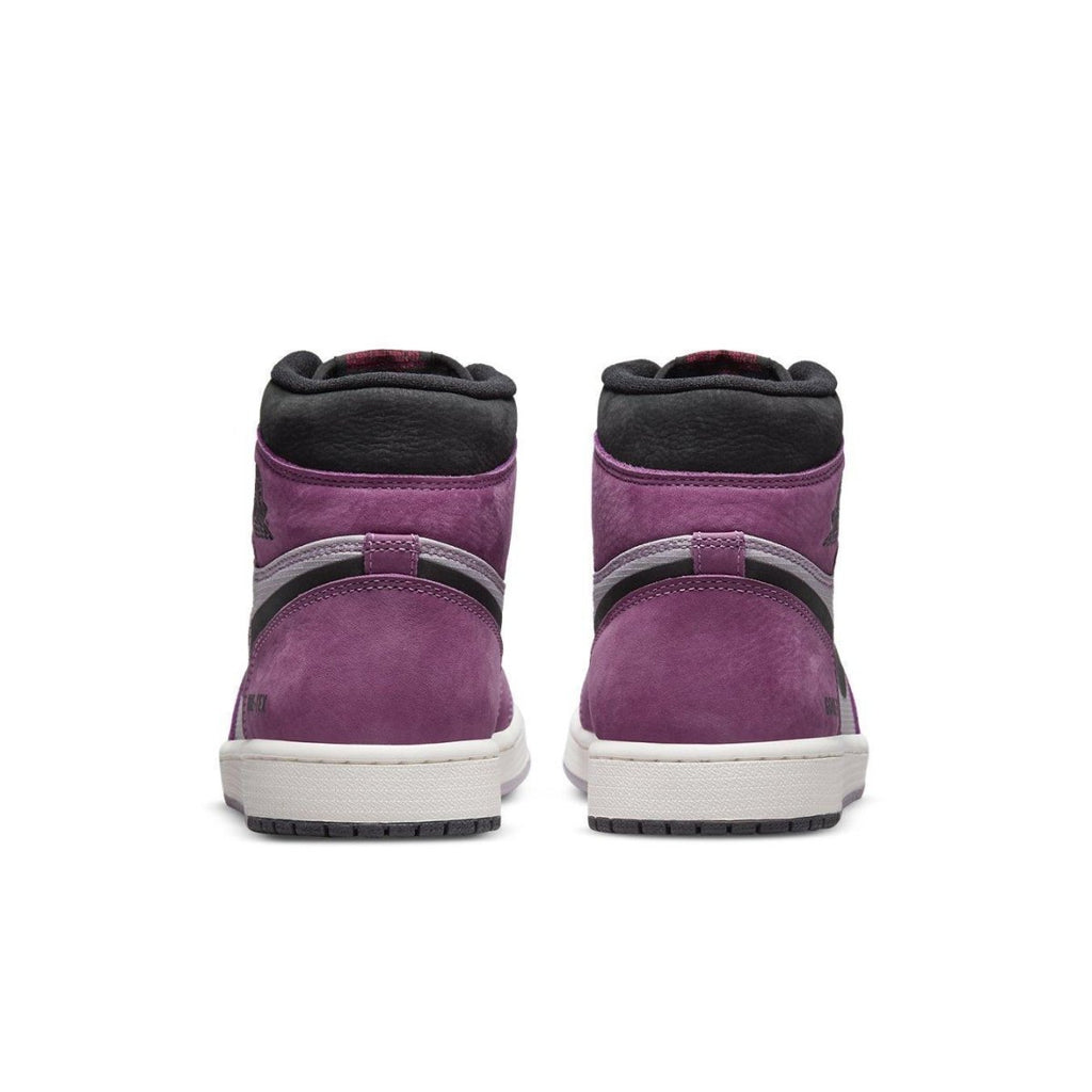 Rear view of Jordan 1 High Element Gore-Tex Berry, featuring waterproof Gore-Tex upper and sleek design.