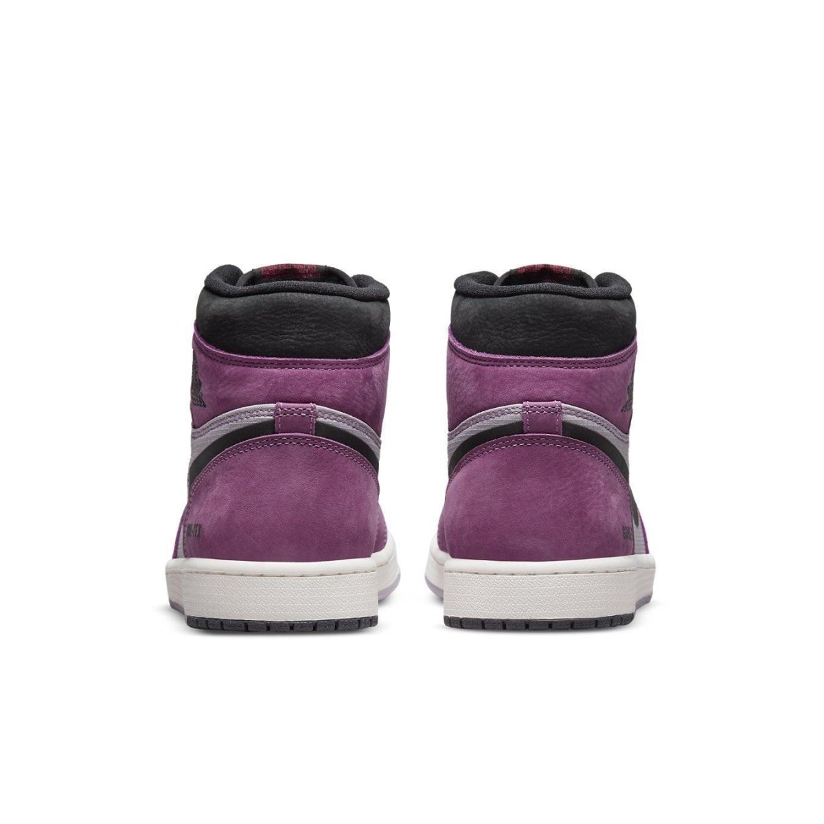 Rear view of Jordan 1 High Element Gore-Tex Berry, featuring waterproof Gore-Tex upper and sleek design.
