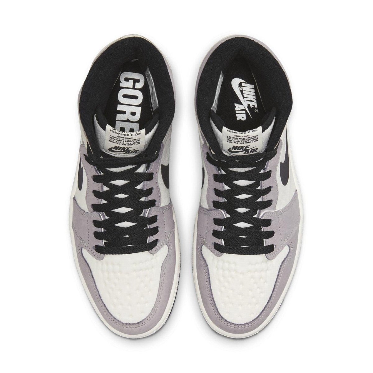 Air Jordan 1 High Element Gore-Tex in Light Bone colorway with black laces and logo on the tongue.