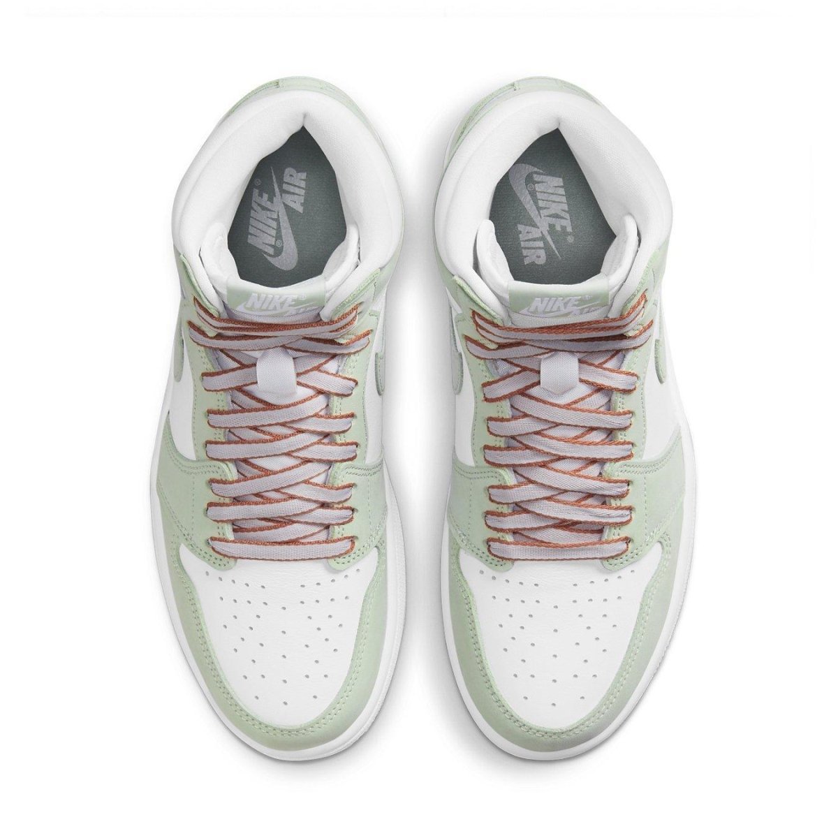 Air Jordan 1 High OG Seafoam Women's sneakers with light green and white colorway.
