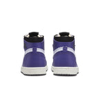 Retro Air Jordan 1 High Zoom CMFT Crater Purple sneakers featuring a vibrant purple design with suede accents.