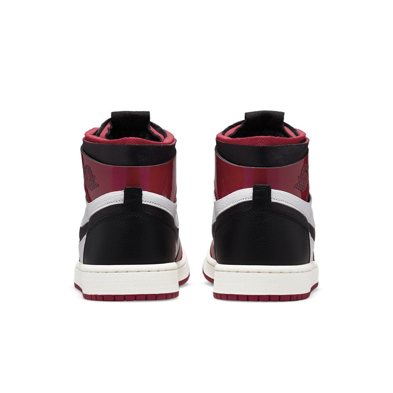 Rear view of Jordan 1 High Zoom Air CMFT Patent Chicago (W) showcasing iconic Chicago colorway and leather details.