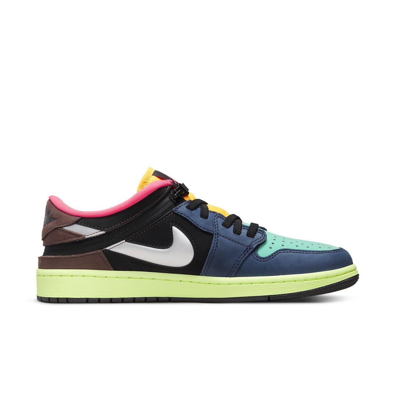 Jordan 1 Low FlyEase Bio Hack sneaker in vibrant colors, featuring a sleek design and innovative closure system.