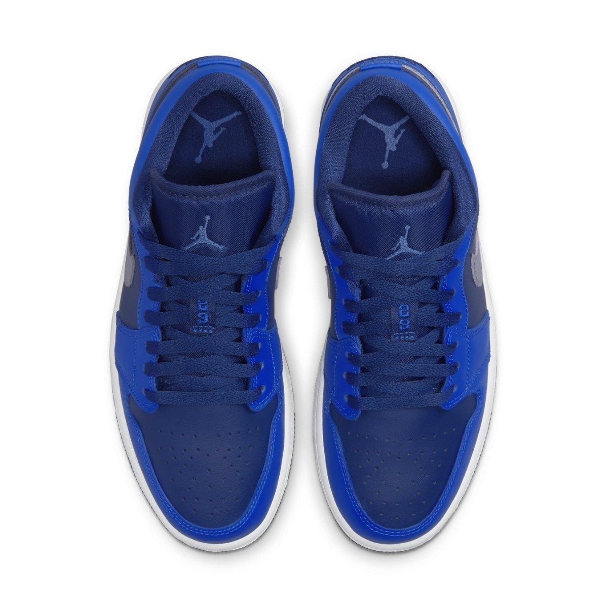 Air Jordan 1 Low Game Royal Blue Void women's sneaker, featuring vibrant blue tones and iconic Jumpman logo.