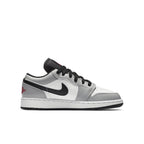 Nike Air Jordan 1 Low Light Smoke Grey GS featuring premium leather and classic design for kids.