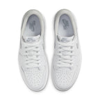 Jordan 1 Low OG Neutral Grey 2021 top view showing white design and Nike Air branding.